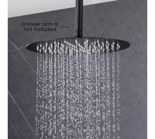 Верхний душ Aquanet AQ2075MB круглый 300х2 мм матовый черный AQ2075MB