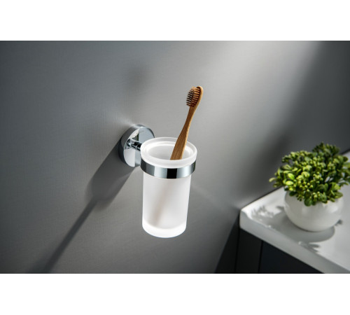 Стакан с держателем Aquanet Европа хром AQ4104CR