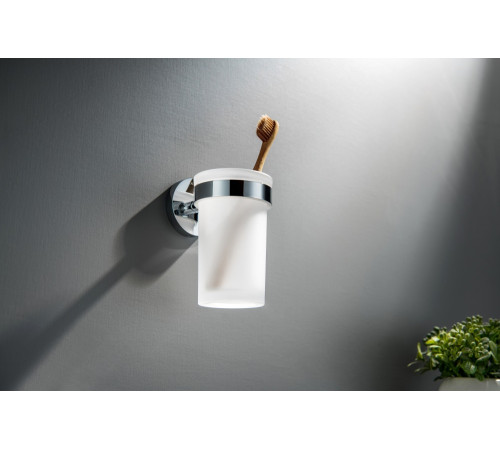 Стакан с держателем Aquanet Европа хром AQ4104CR