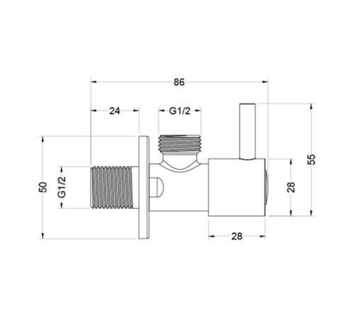 Угловой переходник Aquanet хром AQ2451CR