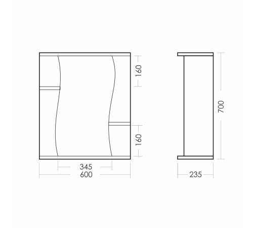 Зеркало-шкаф Santek Лира 600х700х235 мм белый LRSAMR65018W1