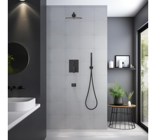 Душевой комплект 4 в 1 Aquanet Oberon 3 режима матовый черный AQ1273MB