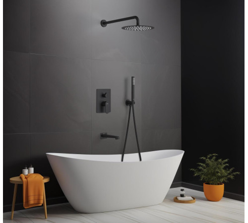 Душевой комплект 4 в 1 Aquanet Oberon 3 режима матовый черный AQ1273MB