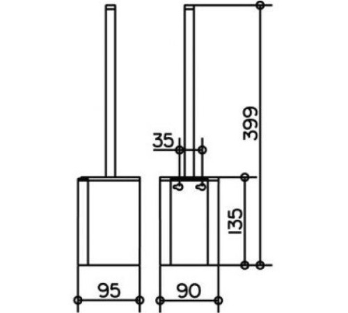 Туалетный гарнитур KEUCO PLAN с белой пластиковой колбой хром 14972010100