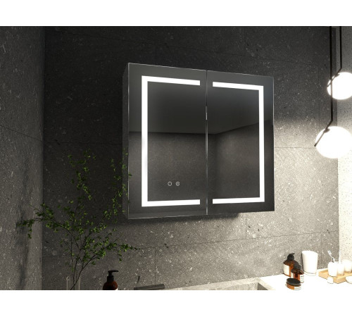 Зеркальный шкаф AQUATON 1000x700x133 мм алюминиевый круговая подсветка антизапотевание AQ7104-MLC