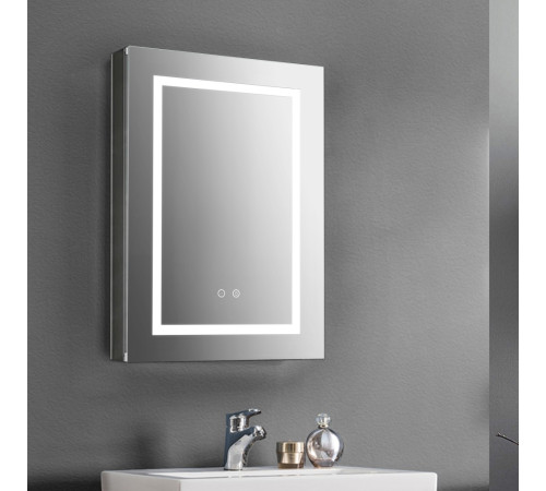 Зеркальный шкаф AQUATON 1000x700x133 мм алюминиевый круговая подсветка антизапотевание AQ7104-MLC