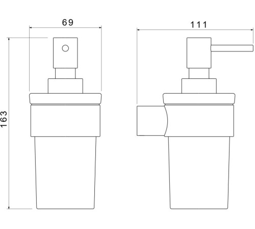 Дозатор для жидкого мыла Aquatek Лира матовый черный AQ4405MB