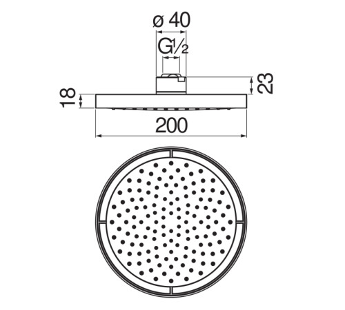 Верхний душ Paffoni 20 см матовый черный AD139/10CBM