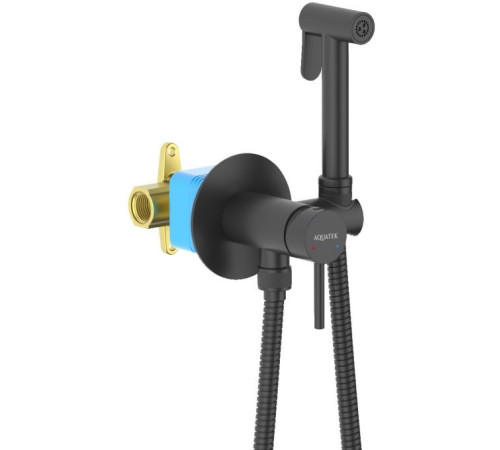Комплект для гигиенического душа встроенный Aquatek Европа матовый черный AQ1021MB
