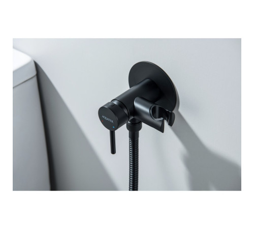 Комплект для гигиенического душа встроенный Aquatek Европа матовый черный AQ1021MB