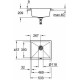Мойка кухонная композитная GROHE K700 под столешницу 533x457 мм черный гранит 31654AP0
