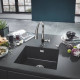 Мойка кухонная композитная GROHE K700 под столешницу 533x457 мм черный гранит 31654AP0