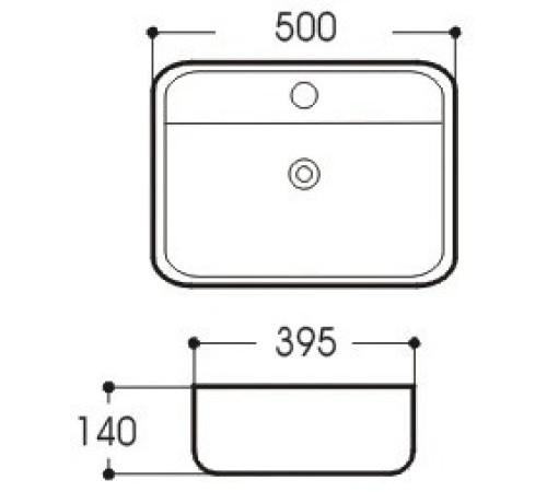 Раковина накладная AQUATON Вега 500x395x140 мм AQ5506-00