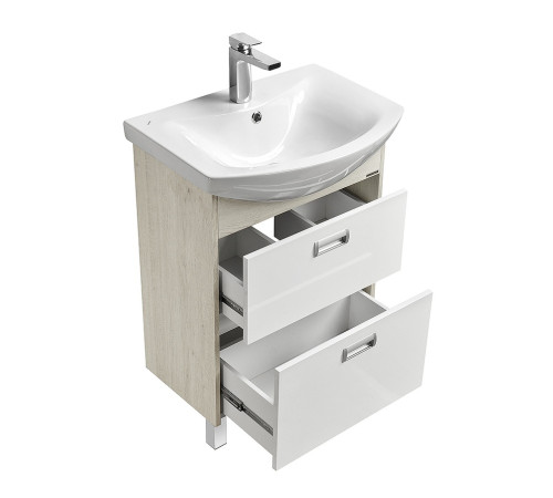 Комплект мебели для ванной AQUATON Бекка 60 тумба-умывальник и раковина Балтика 60 1A1966K1BAC20