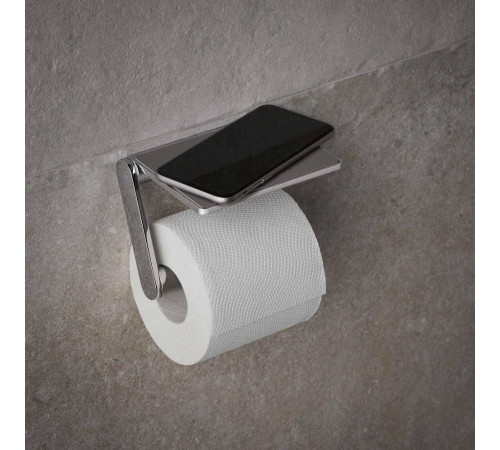 Держатель для туалетной бумаги KEUCO PLAN с полочкой хром 14973010000