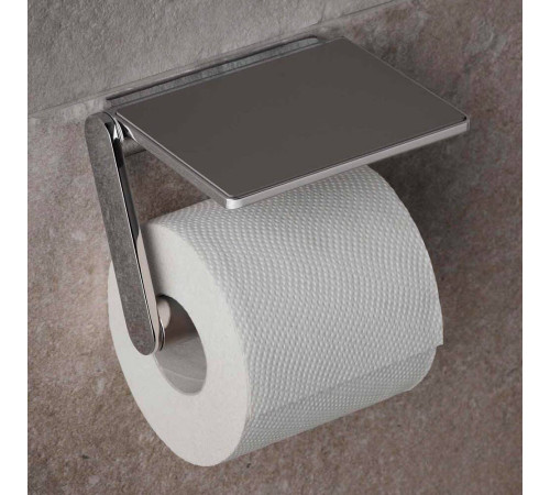 Держатель для туалетной бумаги KEUCO PLAN с полочкой хром 14973010000