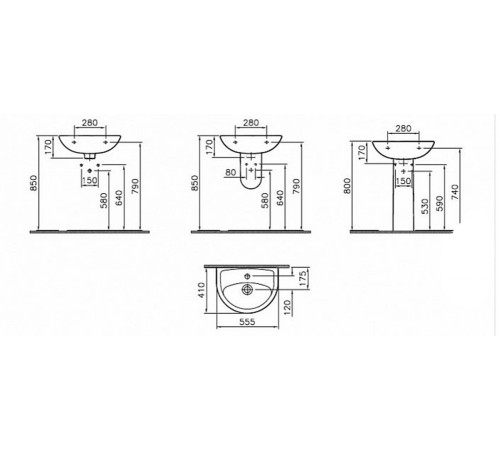 Раковина VitrA Norm Fit 55 см 6894B099-1776