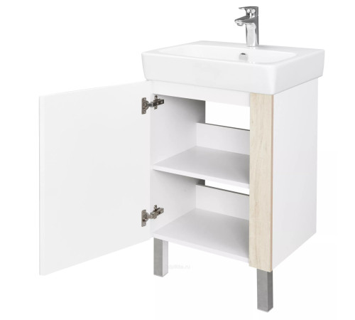 Комплект мебели для ванной Aquaton Кантри 55 Белый/Дуб Верона с раковиной НЕО-55 1A2576K0AHB20