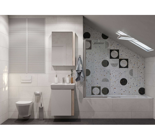 Комплект мебели для ванной Aquaton Кантри 55 Белый/Дуб Верона с раковиной НЕО-55 1A2576K0AHB20