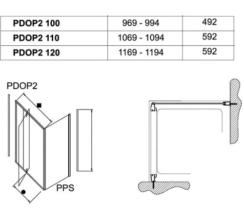 Душевая дверь двухэлементная Ravak Pivot PDOP2-120 профиль белый стекло транспарент 03GG0100Z1