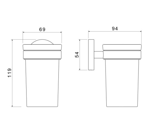 Стакан с держателем Aquanet Европа оружейная сталь AQ4104BGM