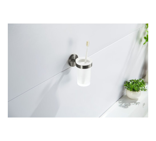 Стакан с держателем Aquanet Европа оружейная сталь AQ4104BGM