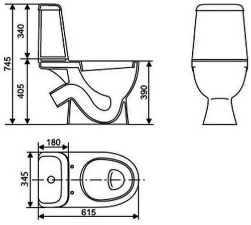 Унитаз-компакт Cersanit Max Comfort белый WC.CC/Max/2-DM/WHT.G/S1
