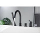 Смеситель на борт ванны Aquanet Европа на 4 отверстия матовый черный AQ1348MB