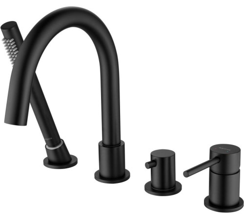 Смеситель на борт ванны Aquanet Европа на 4 отверстия матовый черный AQ1348MB