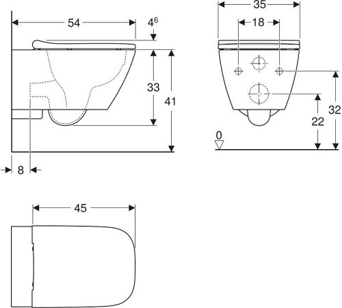 Унитаз подвесной Geberit Smyle Square Rimfree с сиденьем SoftClose 500.683.01.2