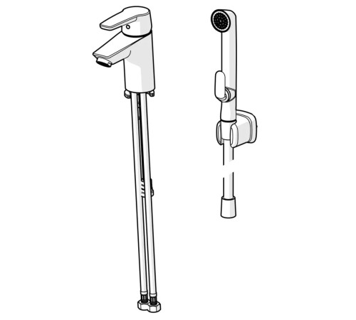 Смеситель для раковины Oras Saga с гигиеническим душем 3912F