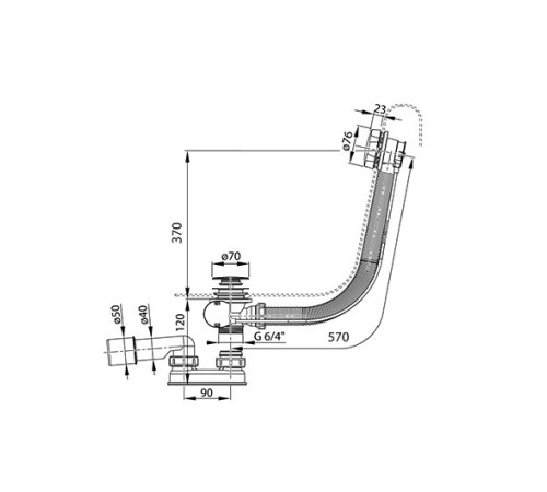 Сточный комплект для ванны RAVAK черный X01745