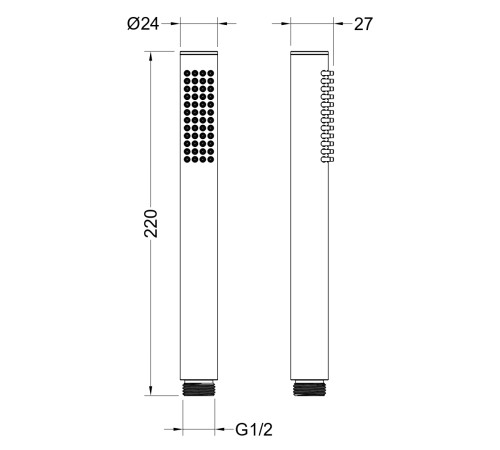 Ручной душ Aquanet Европа 1jet оружейная сталь AQ2002BGM