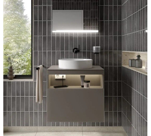 Умывальник керамический KEUCO Stageline D 400 мм без перелива белый 32880310400