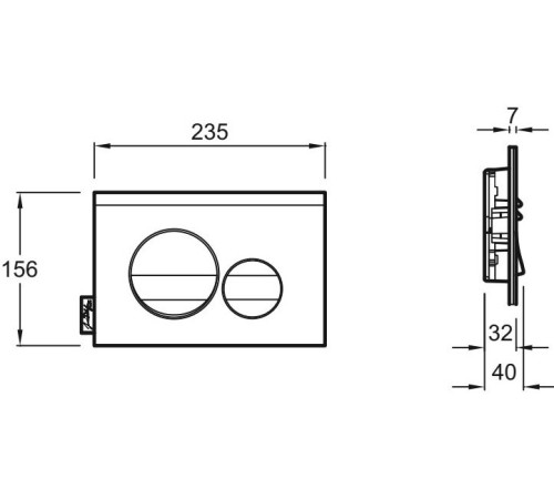 Панель смыва Jacob Delafon круглый дизайн матовый хром/глянцевый хром E20859-CP-MTC