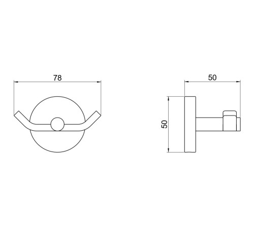 Крючок двойной Aquanet Бетта оружейная сталь шлифованный черный хром AQ4602BGM
