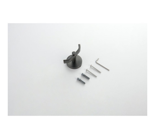 Крючок двойной Aquanet Бетта оружейная сталь шлифованный черный хром AQ4602BGM