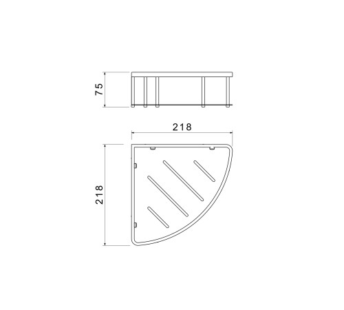 Полка угловая Aquanet AQ4926BGM оружейная сталь шлифованный черный хром AQ4926BGM