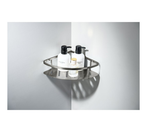 Полка угловая Aquanet AQ4926BGM оружейная сталь шлифованный черный хром AQ4926BGM