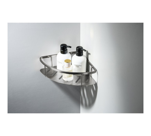 Полка угловая Aquanet AQ4926BGM оружейная сталь шлифованный черный хром AQ4926BGM