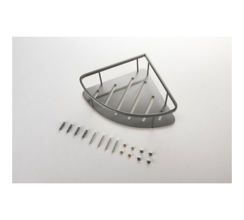 Полка угловая Aquanet AQ4926BGM оружейная сталь шлифованный черный хром AQ4926BGM