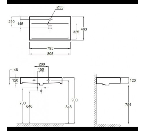 Раковина керамическая Jacob Delafon Vivienne 80х46 см белая EXBI112-00