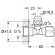 Вентиль угловой Grohe 1/2 x 3/8 хром 2201700M