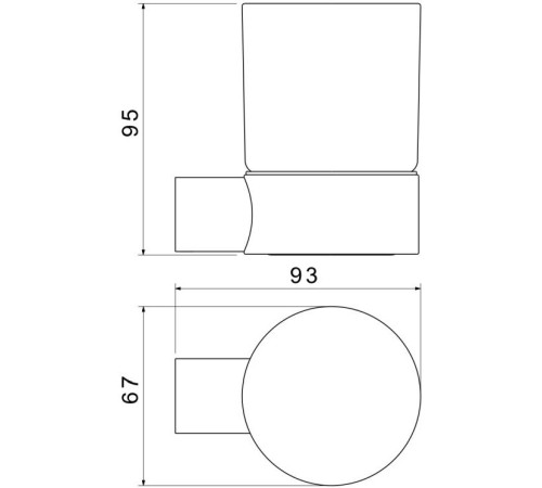 Стакан с держателем Aquatek Лира матовый черный AQ4404MB