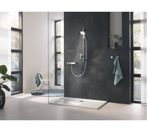 Душевой гарнитур GROHE Rainshower SmartActive 130 III штанга 900 мм белая луна 26586LS0