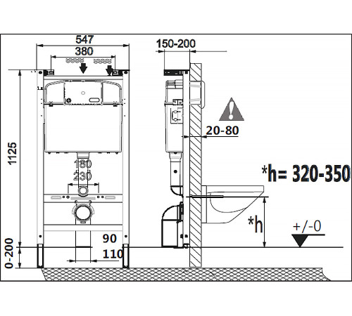 Комплект 4 в 1 VitrA PRO: унитаз подвесной Rimless, инсталляция, сиденье Slim, панель хром Z.RU93.0.761.5
