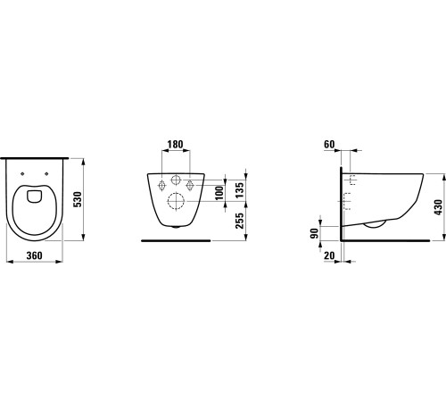 Комплект 4 в 1 VitrA PRO: унитаз подвесной Rimless, инсталляция, сиденье Slim, панель хром Z.RU93.0.761.5