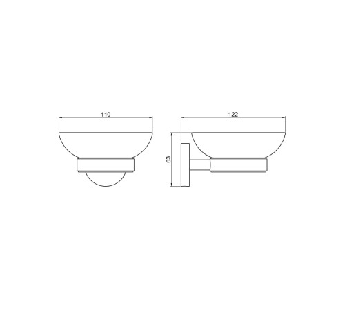 Мыльница Aquanet Бетта оружейная сталь шлифованный черный хром AQ4603BGM