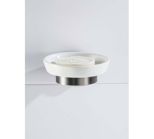 Мыльница Aquanet Бетта оружейная сталь шлифованный черный хром AQ4603BGM