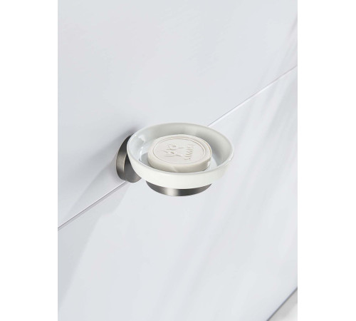 Мыльница Aquanet Бетта оружейная сталь шлифованный черный хром AQ4603BGM